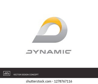 Letter D emblem. Design template for company logo. Universal icon. Vector illustration.
