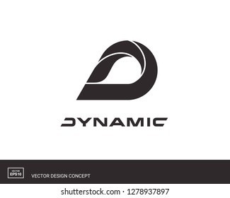 Letter D emblem. Design template for company logo. Universal icon. Vector illustration.
