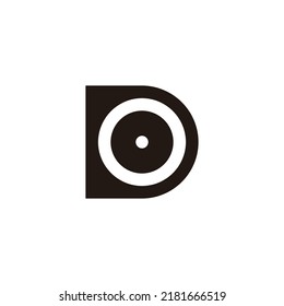 Símbolo geométrico del motor de la letra D simple vector de logotipo