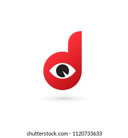Letter D eye logo icon design template elements