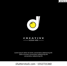Letter D eye Logo icon monogram design. Vector graphic design template element. black background.