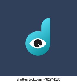 Letter D eye logo icon design template elements