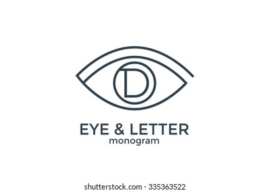 Letter D and eye monogram logo.