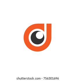 letter d eyes logo design