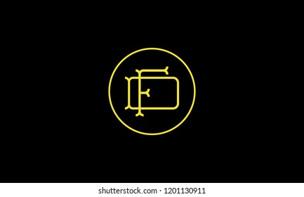 LETTER D AND F LOGO WITH CIRCLE FRAME FOR LOGO DESIGN OR ILLUSTRATION USE