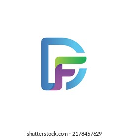 Diseño del logotipo de letras d y f