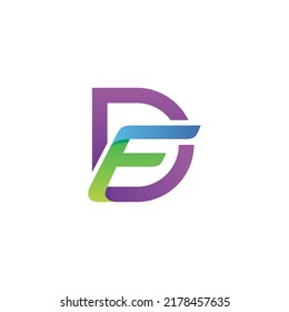 Letter d and f logo design