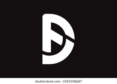 Letter d f logo design template