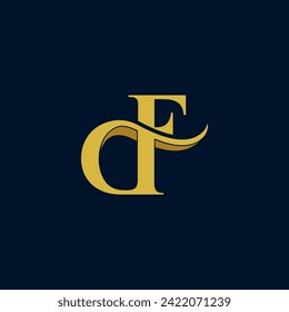 letter d f logo design graphic template