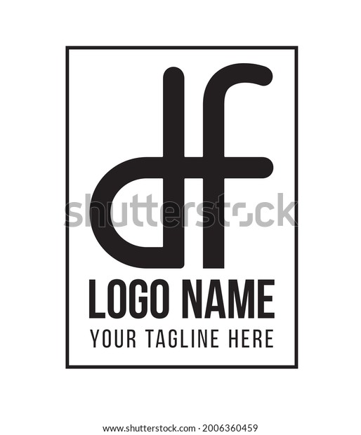 Letter D F Logo Design Template Stock Vector (Royalty Free) 2006360459 ...