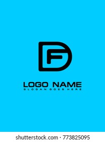 Letter D & F logo template vector