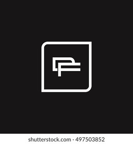 The letter D and F Monogram With Frame Square. Logo Design Template White