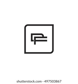 The letter D and F Monogram With Frame Square. Logo Design Template Black