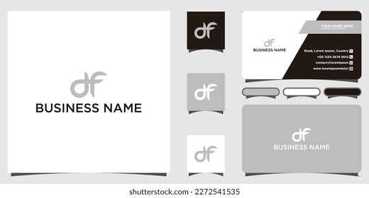 Letter D F or OF monogram logo with business card design