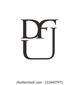 letter D F and U vector logo.