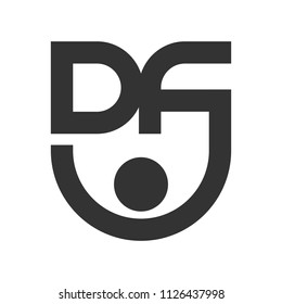 Letter D F And U Vector Logo.