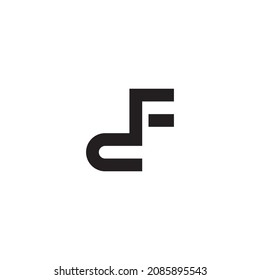 letter d and F, unique simple symbol logo vector