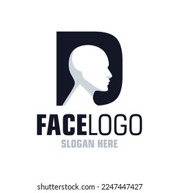 Letter D Face Logo Design Template Inspiration, Vector Illustration.