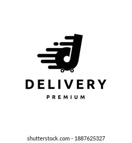 Letter D Fast Delivery Company Logo Vector Illustration