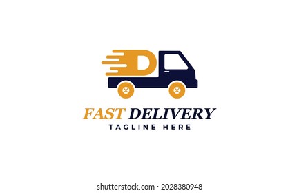 Letter D Fast Delivery Service Logo Vector Design Template. Alphabet D Courier Logo Icon Design. Delivery Express Logo Design