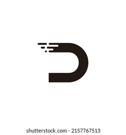 Letter D fast geometric symbol simple logo vector