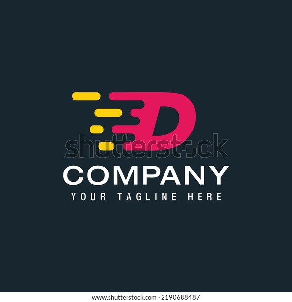 Letter D with Fast logo,\
Speed, Moving and Quick, Digital and Technology for your Corporate\
identity