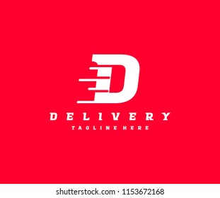 Letter D Fast Speed Delivery Logotype