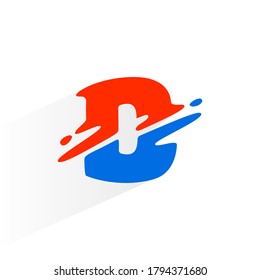 Letter D fast speed logo. Vector two part wave font for technology labels, game headlines, sport posters, etc.