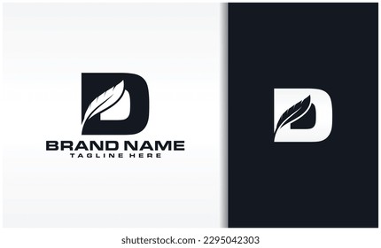Letter D with feather logo