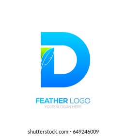 Letter D with Feather logo, Lawyer logotype for your Corporate identity