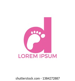 Letter D and feet vector logo design. Foot health icon logo design template. Health care symbol.	