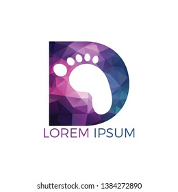 Letter D and feet vector logo design. Foot health icon logo design template. Health care symbol.	