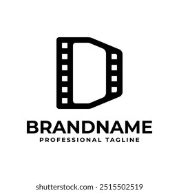 Logotipo de la película de la letra D, perfecto para los estudios de la producción del cine o del cine