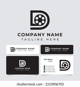 Letter D Film Logo, suitable for any business related to film.