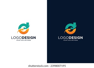 Letter D Financial Chart Logo Design. accounting, business, financial logo