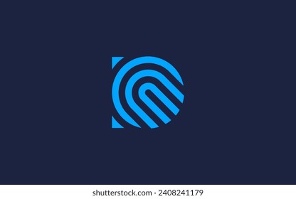 letter d with fingerprint logo icon design vector design template inspiration