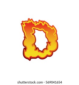 Letter D Fire Flames Font Lettering Stock Vector (Royalty Free ...