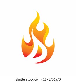 Letter D fire logo design