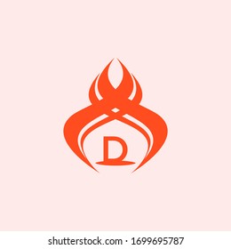 letter d fire logo simple , clean and neat.