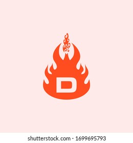 letter d fire logo simple , clean and neat.