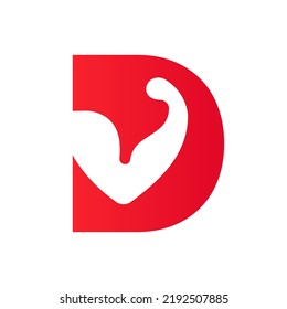 Letter D Fitness Logo Design . Sport Gym Logo Icon Design Vector Template
