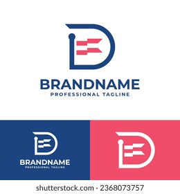 Letter D Flag Logo, suitable for any business related to Flag with D initial.