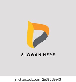 Letter D flame logo simple vector 