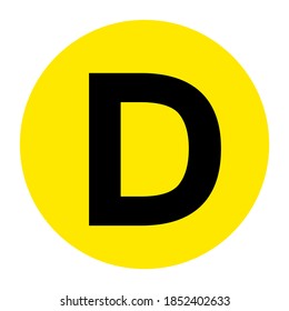 Letter D Floor Marker Symbol, Vector Illustration, Isolate On White Background Label. EPS10