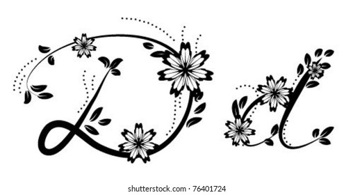 Letter D (floral font)