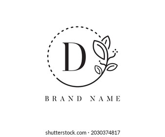 Letter D Floral Logo Design Template Vector