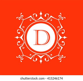 Letter  D Floral monogram.