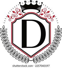 Letra D con Escudo floral