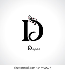 letter d in floral style