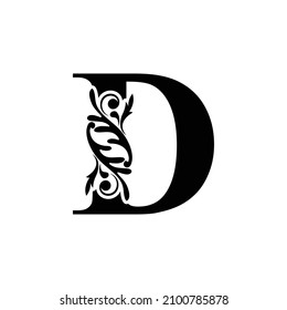 Letter D Flower Letters Vintage Ornament Stock Vector (Royalty Free ...